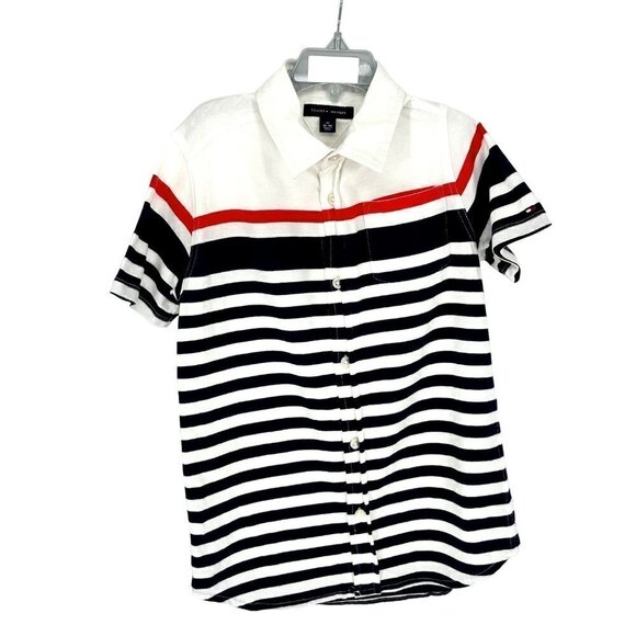 TOMMY HILFIGER BUTTON - UP SHIRT SIZE 8-10 - Picture 1 of 4